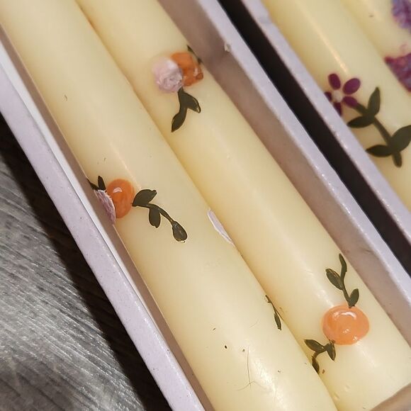 2 Sets of Ivory Handpainted Candle Stix NEW - Picture 2 of 4